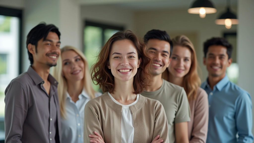 Diverse team members in multicultural workplace setting